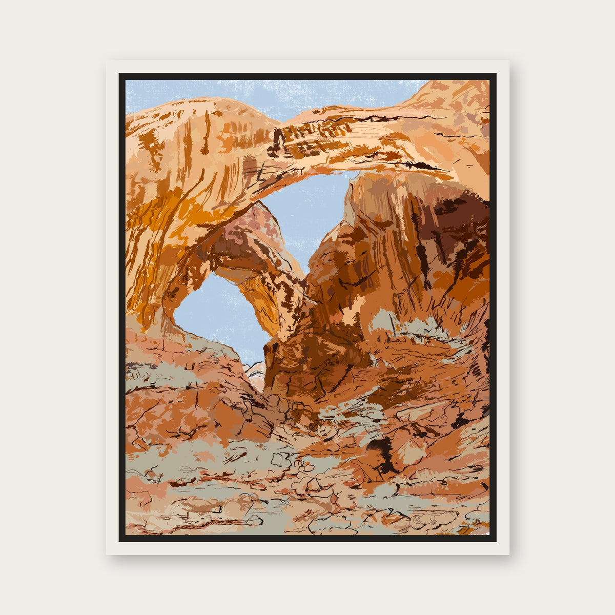 Moab Arches Floating Frame Canvas - White floating frame