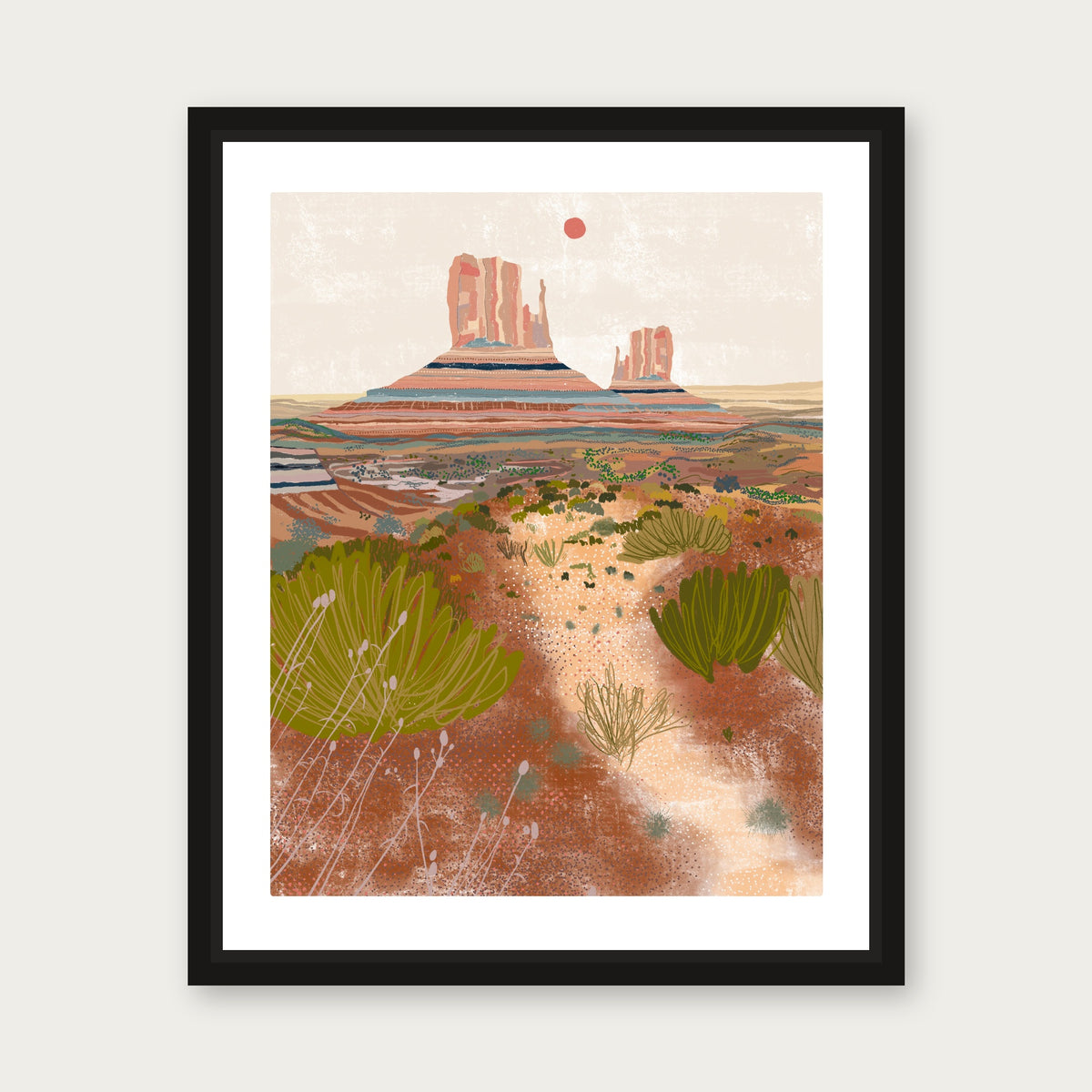 Monument Valley Floating Frame Canvas - Black floating frame