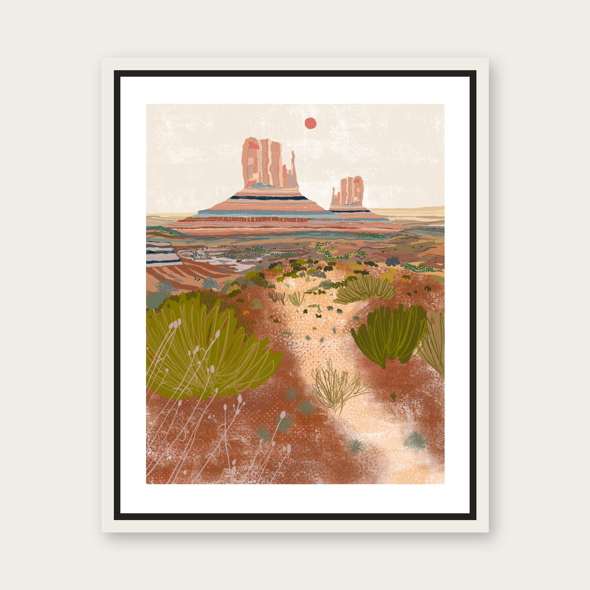 Monument Valley Floating Frame Canvas - White floating frame