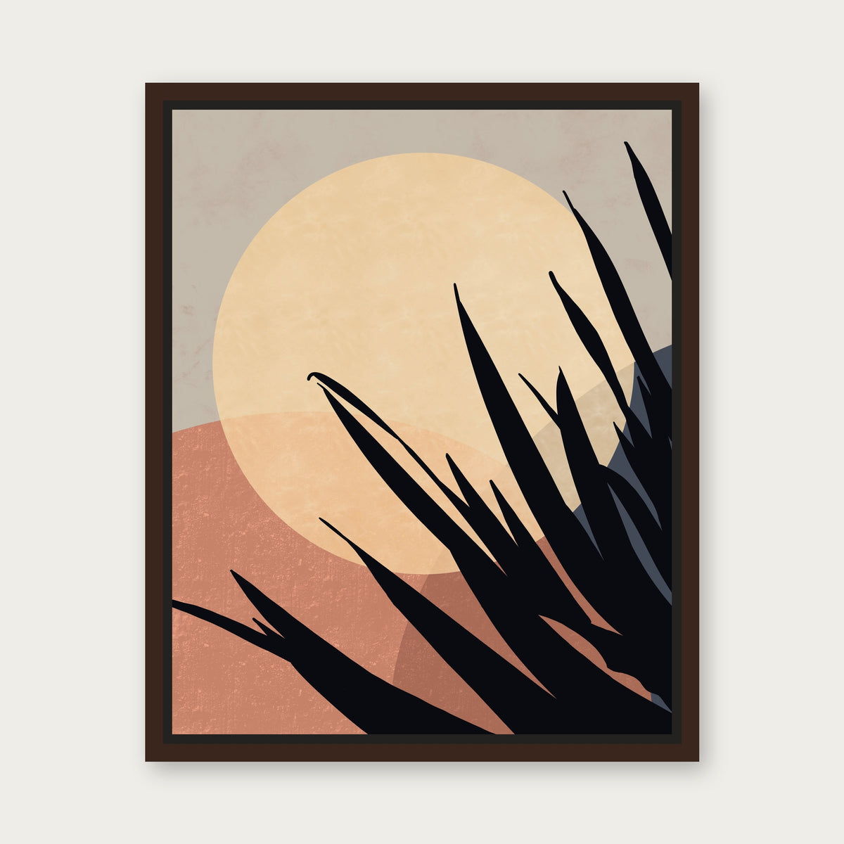 Moon Lover Floating Frame Canvas - Espresso floating frame