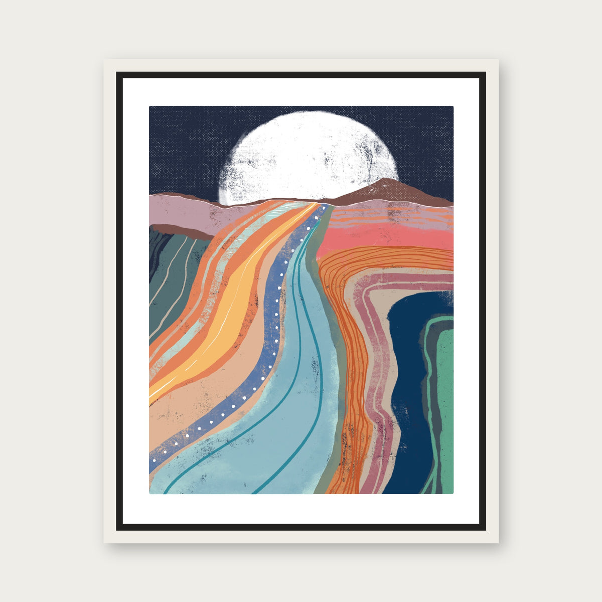 Moonlight Floating Frame Canvas - White floating frame