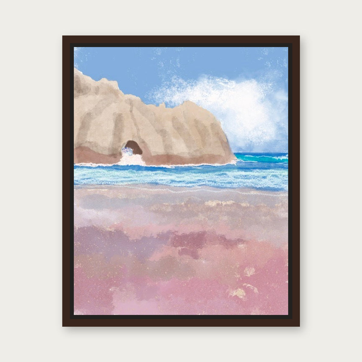 Morro Bay Floating Frame Canvas - Espresso floating frame