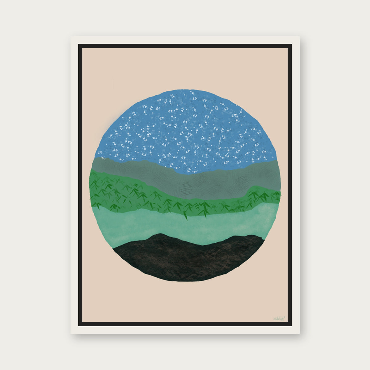 Mother Earth 1 Floating Frame Canvas - White floating frame