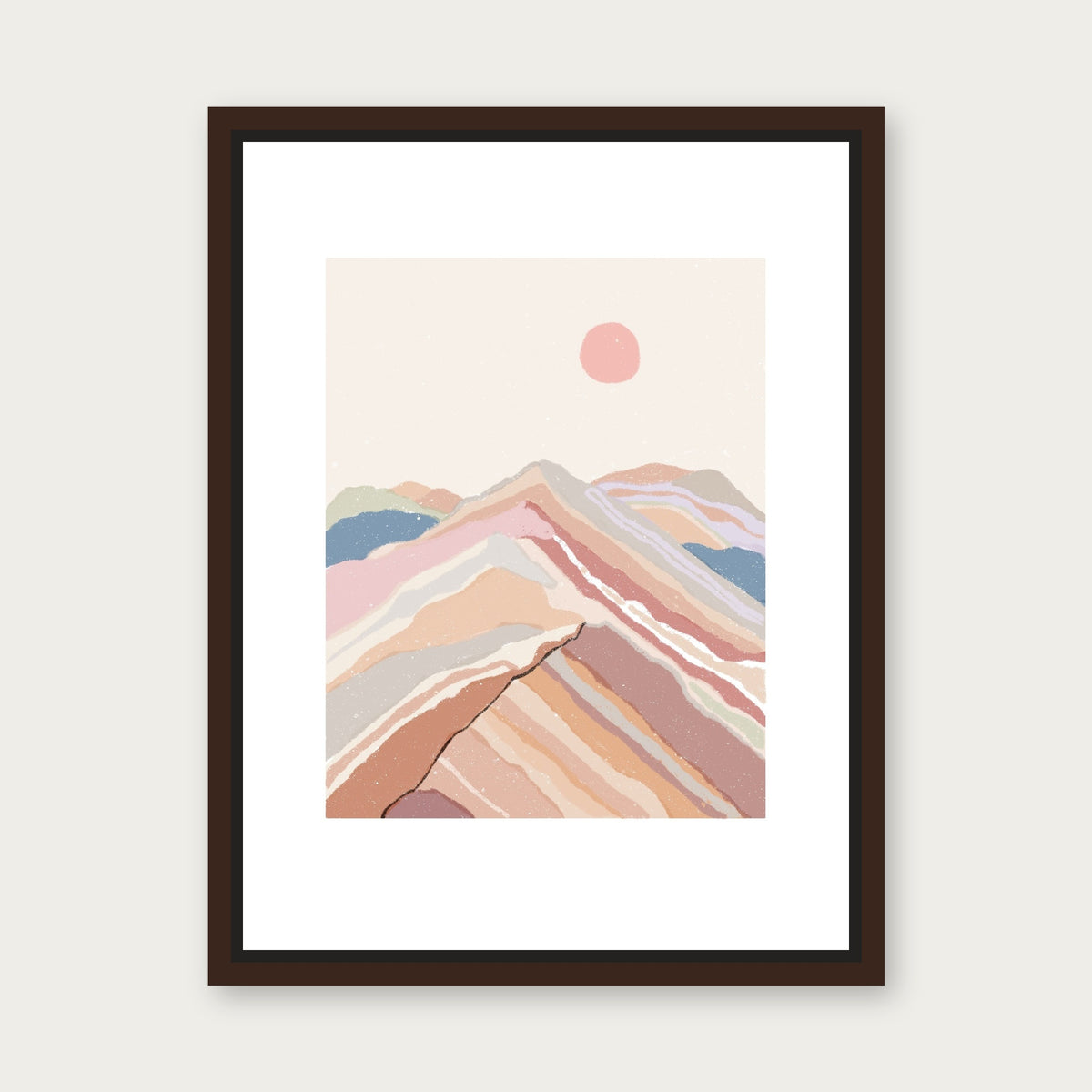 Mountain Dream 1 Floating Frame Canvas - Espresso floating frame