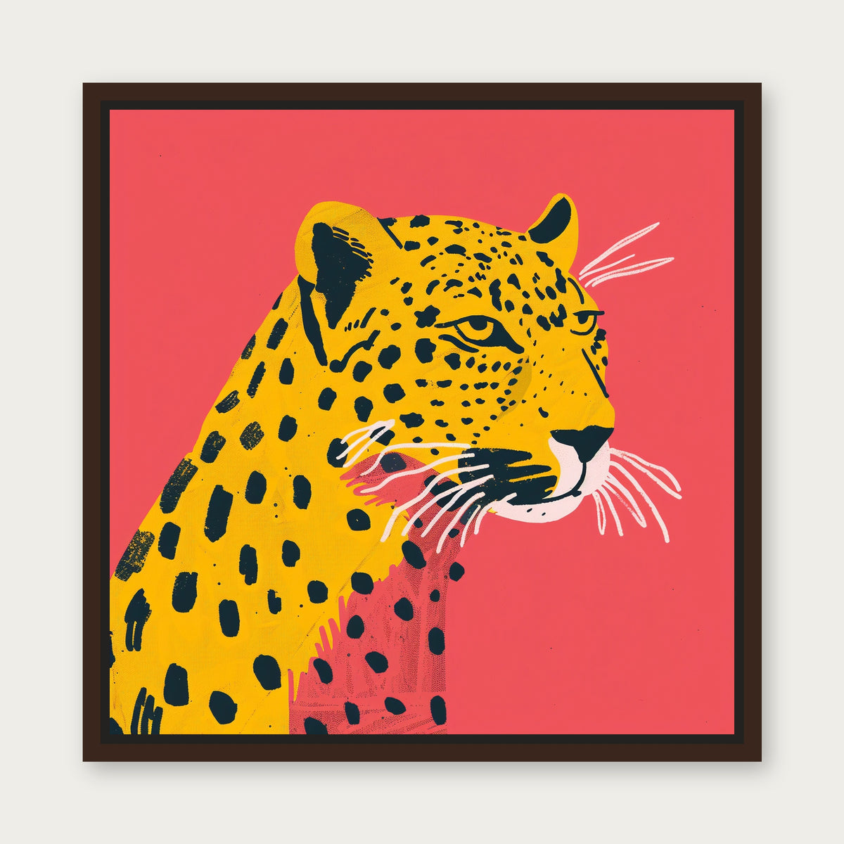 Mr Spots Floating Frame Canvas - Espresso floating frame