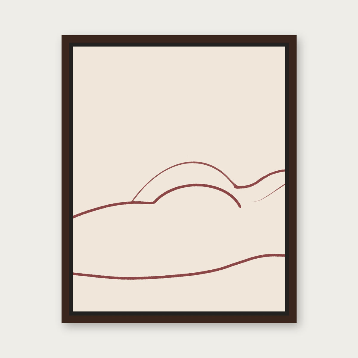 Naptime 1 Floating Frame Canvas - Espresso floating frame