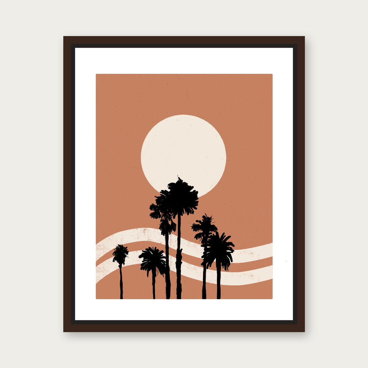 New Horizons 1 Floating Frame Canvas - Espresso floating frame