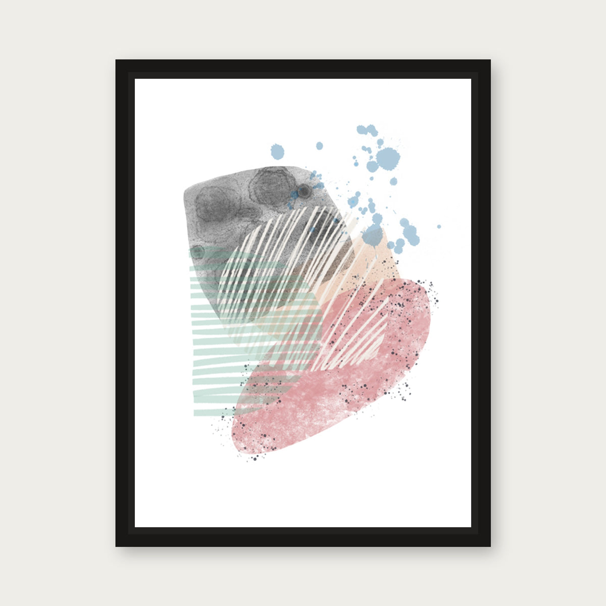 Newport 1 Floating Frame Canvas - Black floating frame