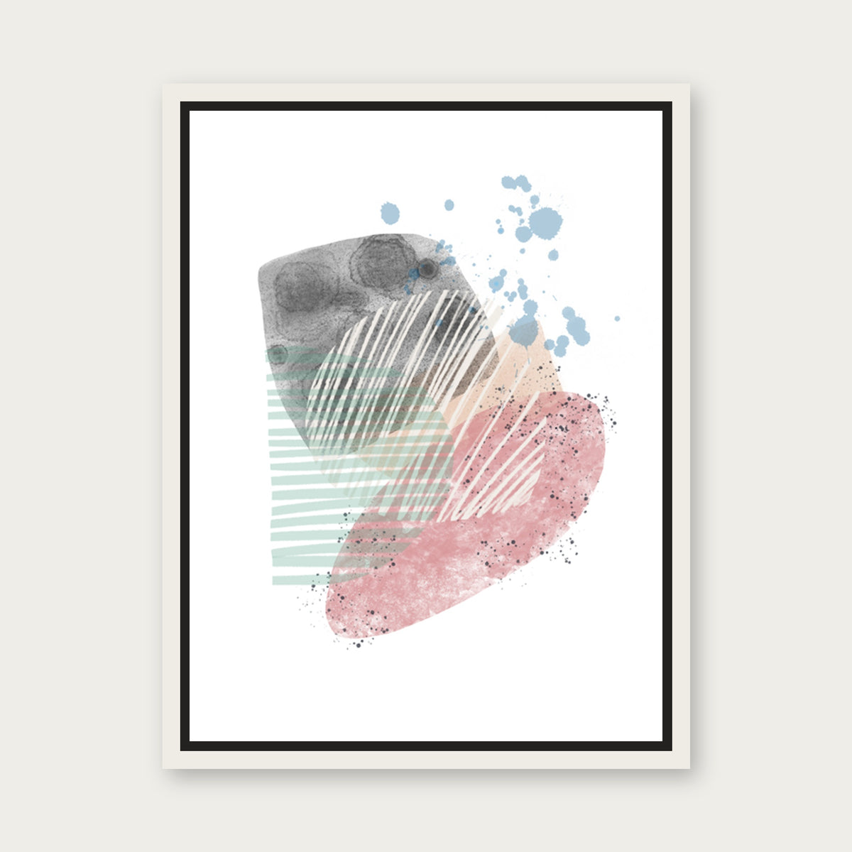 Newport 1 Floating Frame Canvas - White floating frame