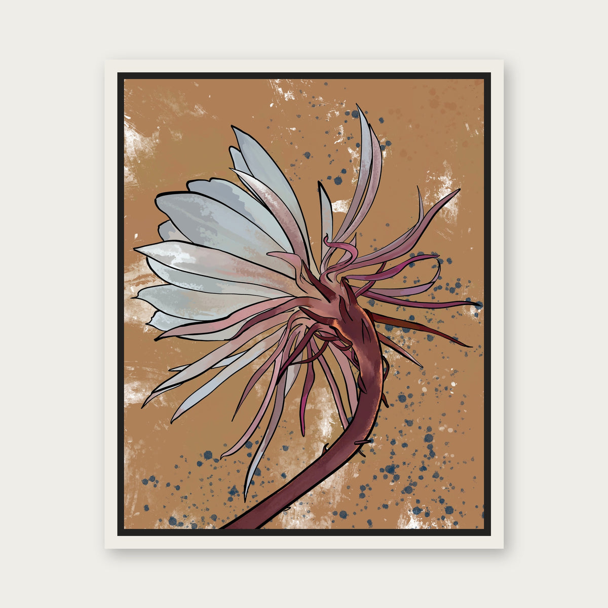 Night Queen Floating Frame Canvas - White floating frame