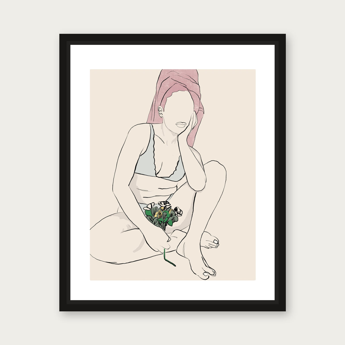 No Worries 1 Floating Frame Canvas - Black floating frame