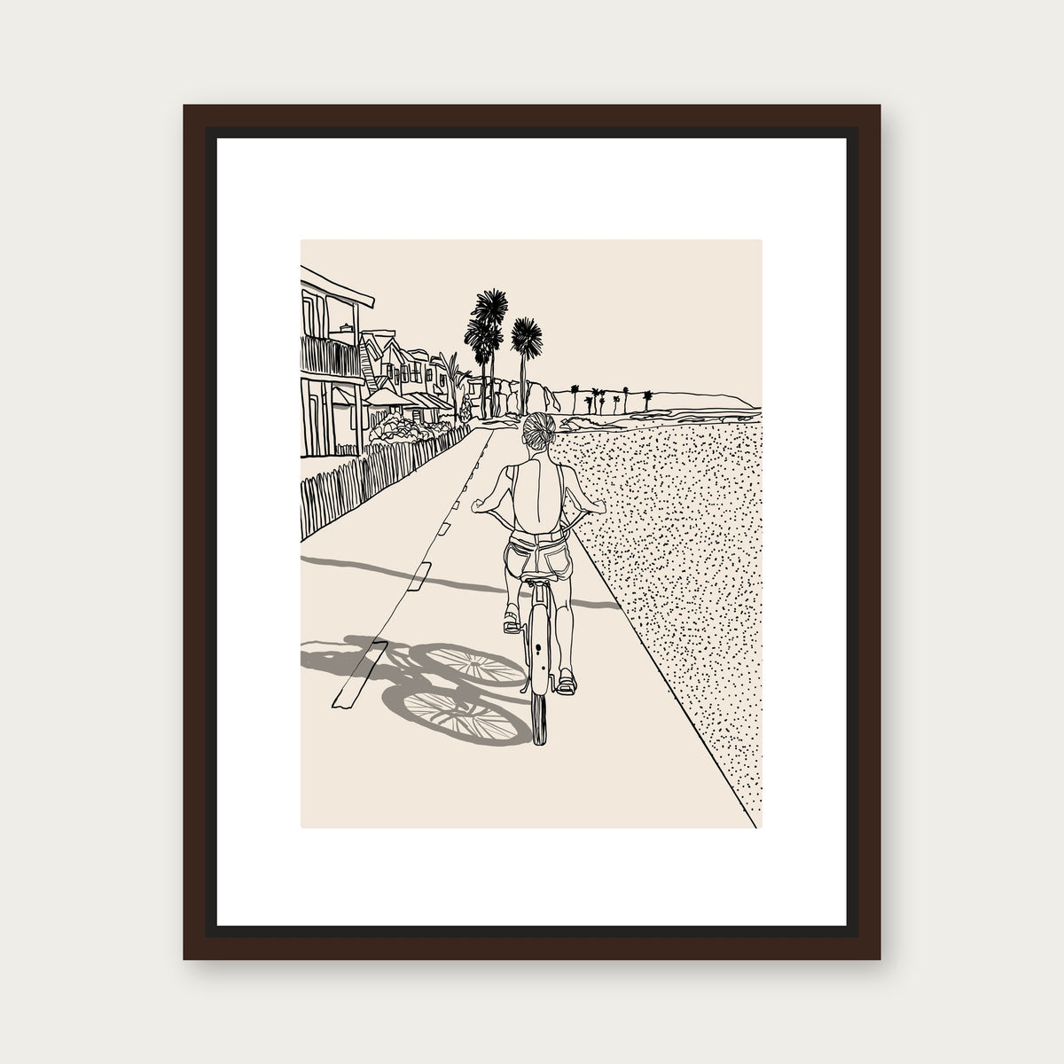No Worries Floating Frame Canvas - Espresso floating frame
