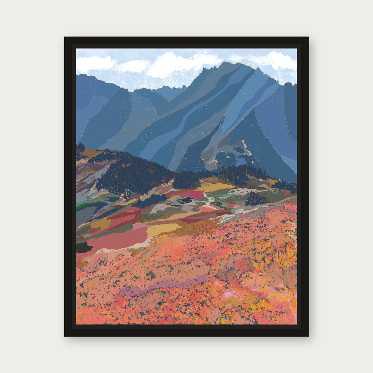 North Cascades Floating Frame Canvas - Black floating frame