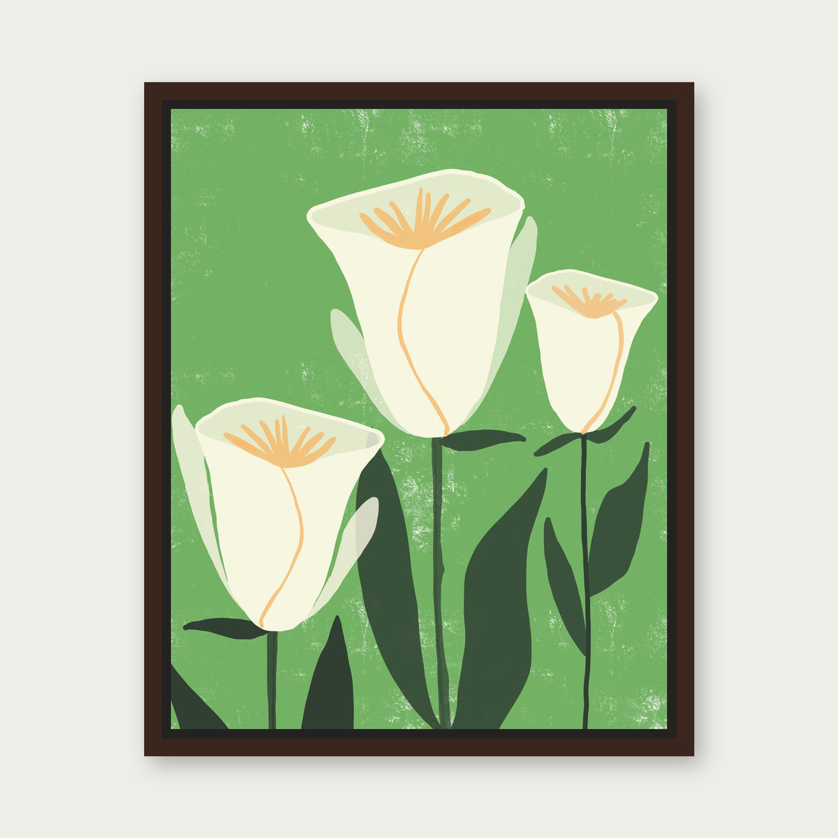 Novena Floating Frame Canvas - Espresso floating frame