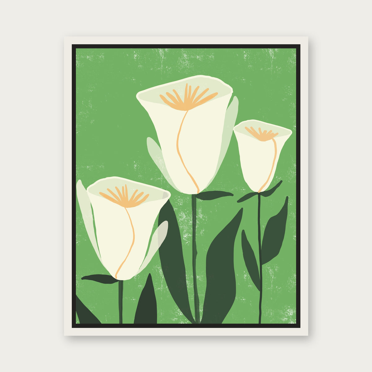 Novena Floating Frame Canvas - White floating frame