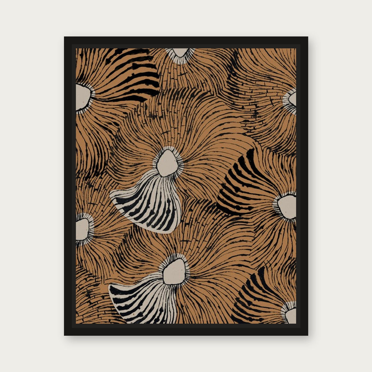 Nyumbani Cream Floating Frame Canvas - Black floating frame