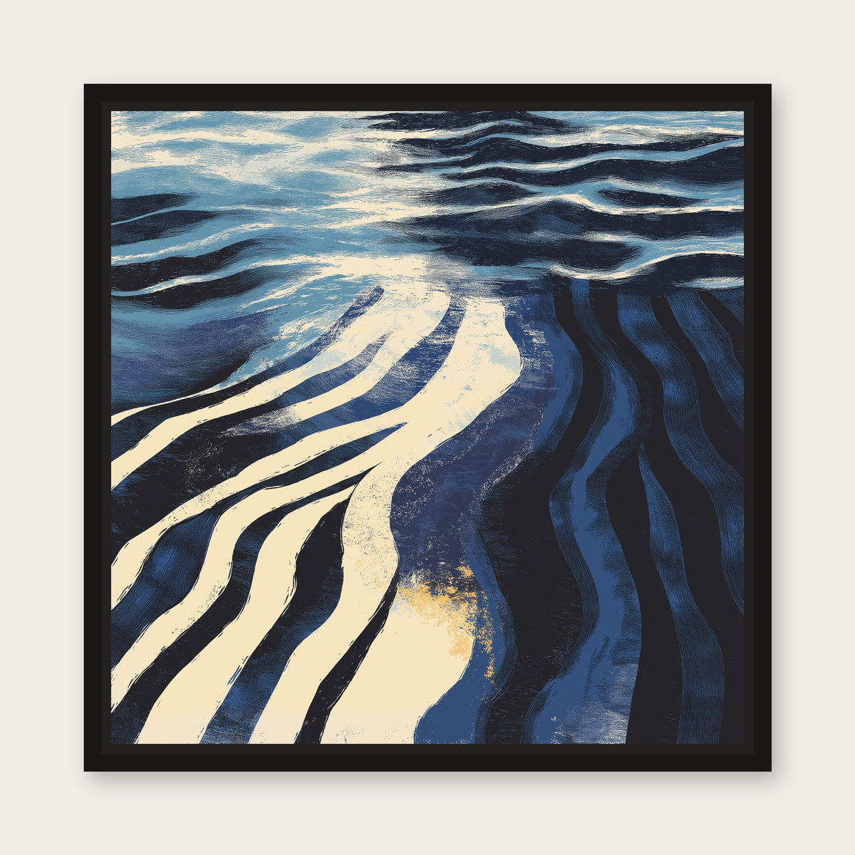 Oceanic Floating Frame Canvas - Black floating frame