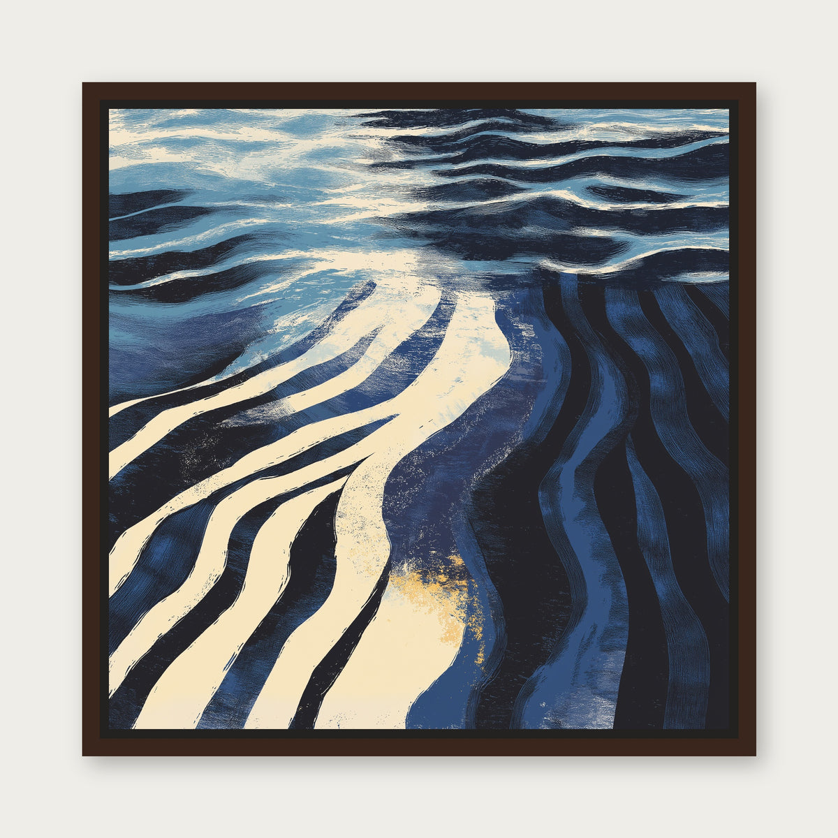 Oceanic Floating Frame Canvas - Espresso floating frame