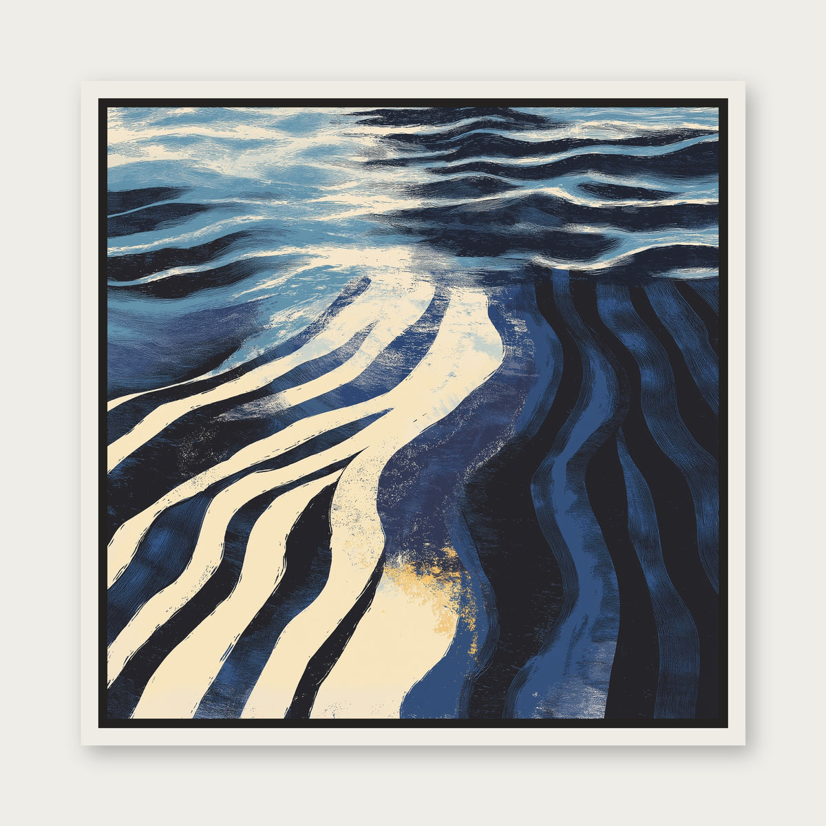 Oceanic Floating Frame Canvas - White floating frame