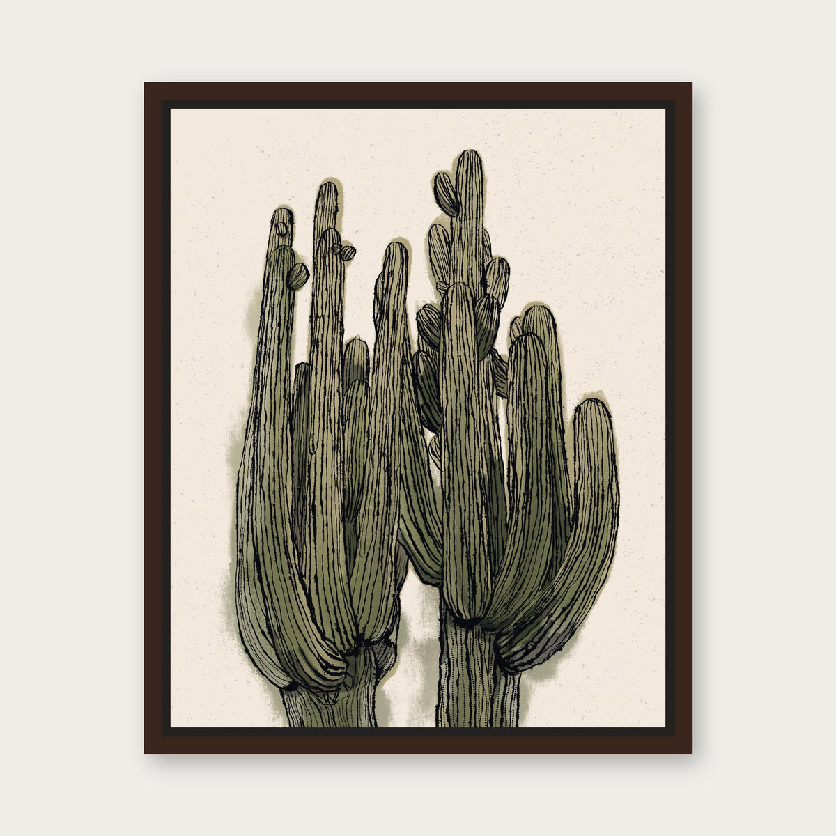 Older Siblings Floating Frame Canvas - Espresso floating frame