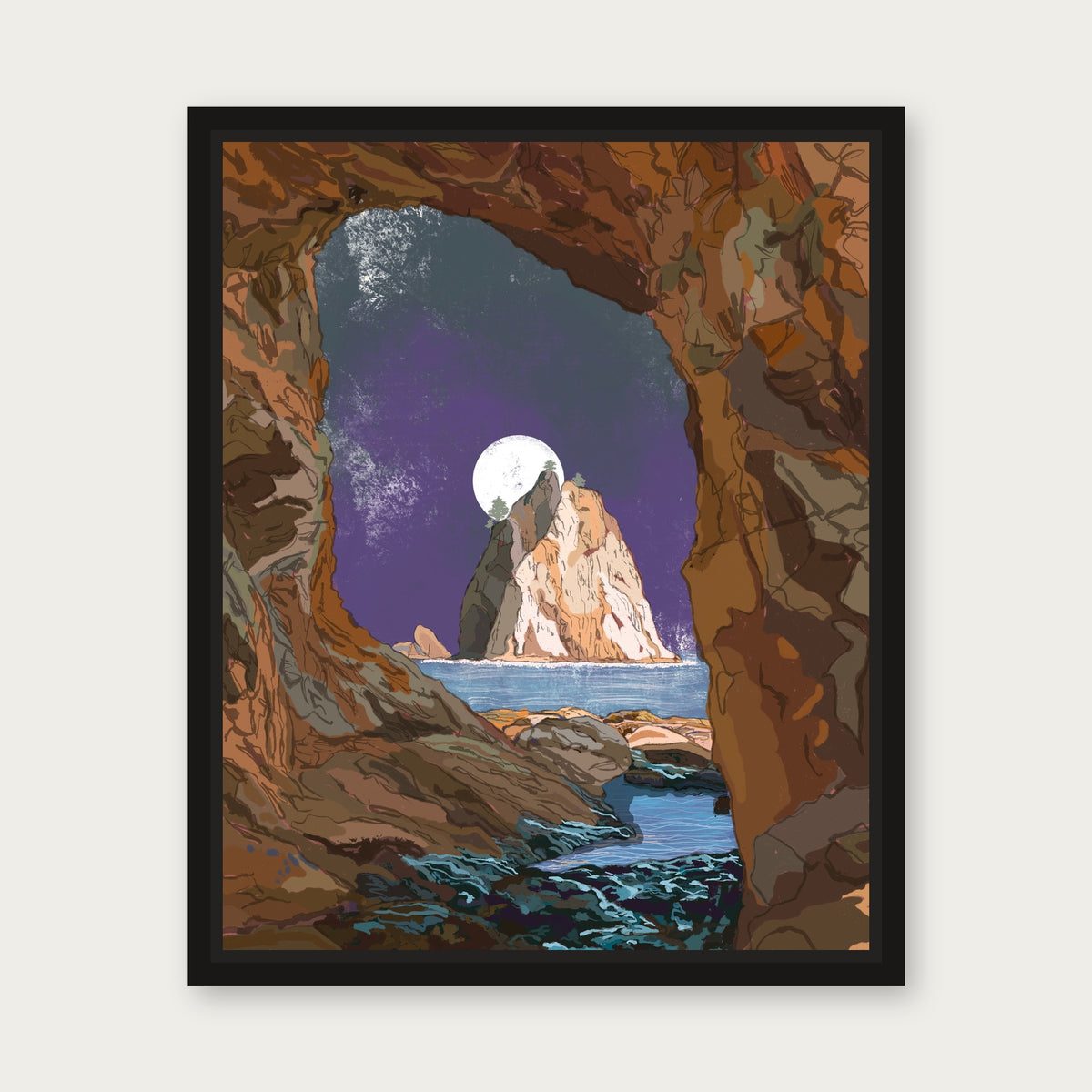 Olympic National Park Floating Frame Canvas - Black floating frame