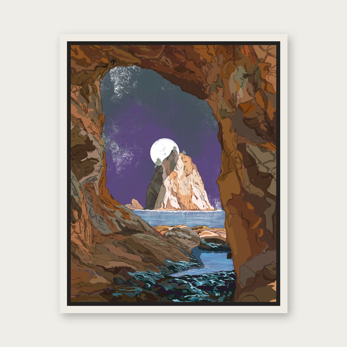 Olympic National Park Floating Frame Canvas - White floating frame