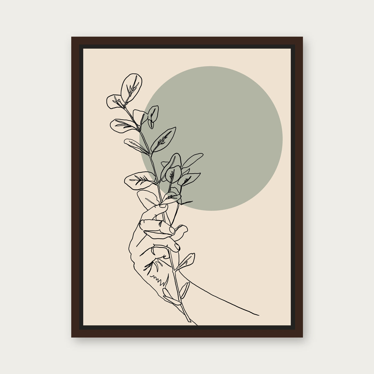 One Fine Stem 1 Floating Frame Canvas - Espresso floating frame