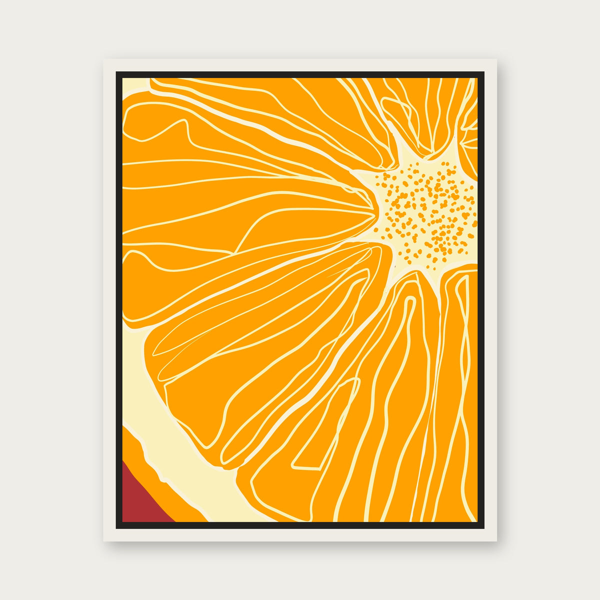 Orange You Glad Floating Frame Canvas - White floating frame