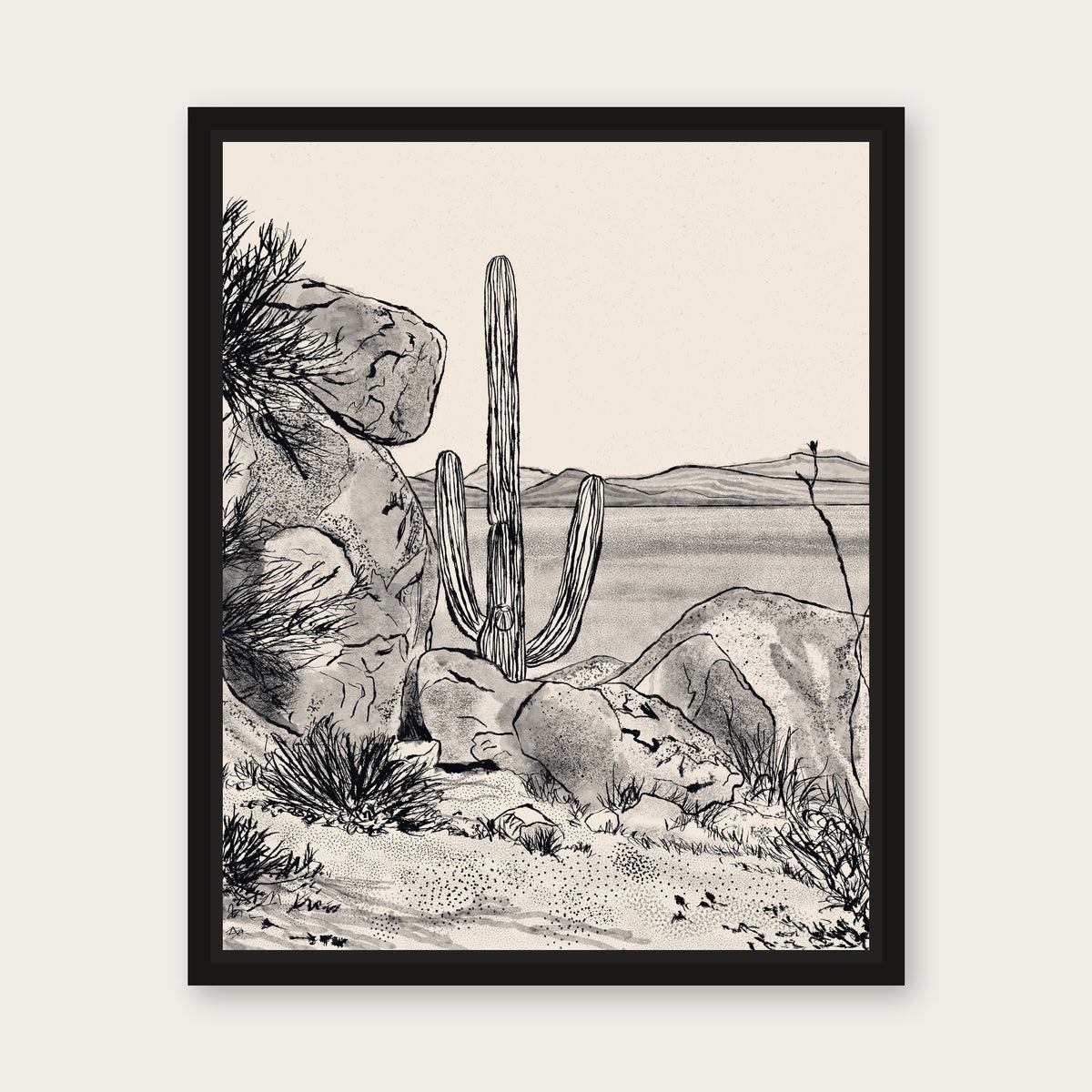Out There Floating Frame Canvas - Black floating frame