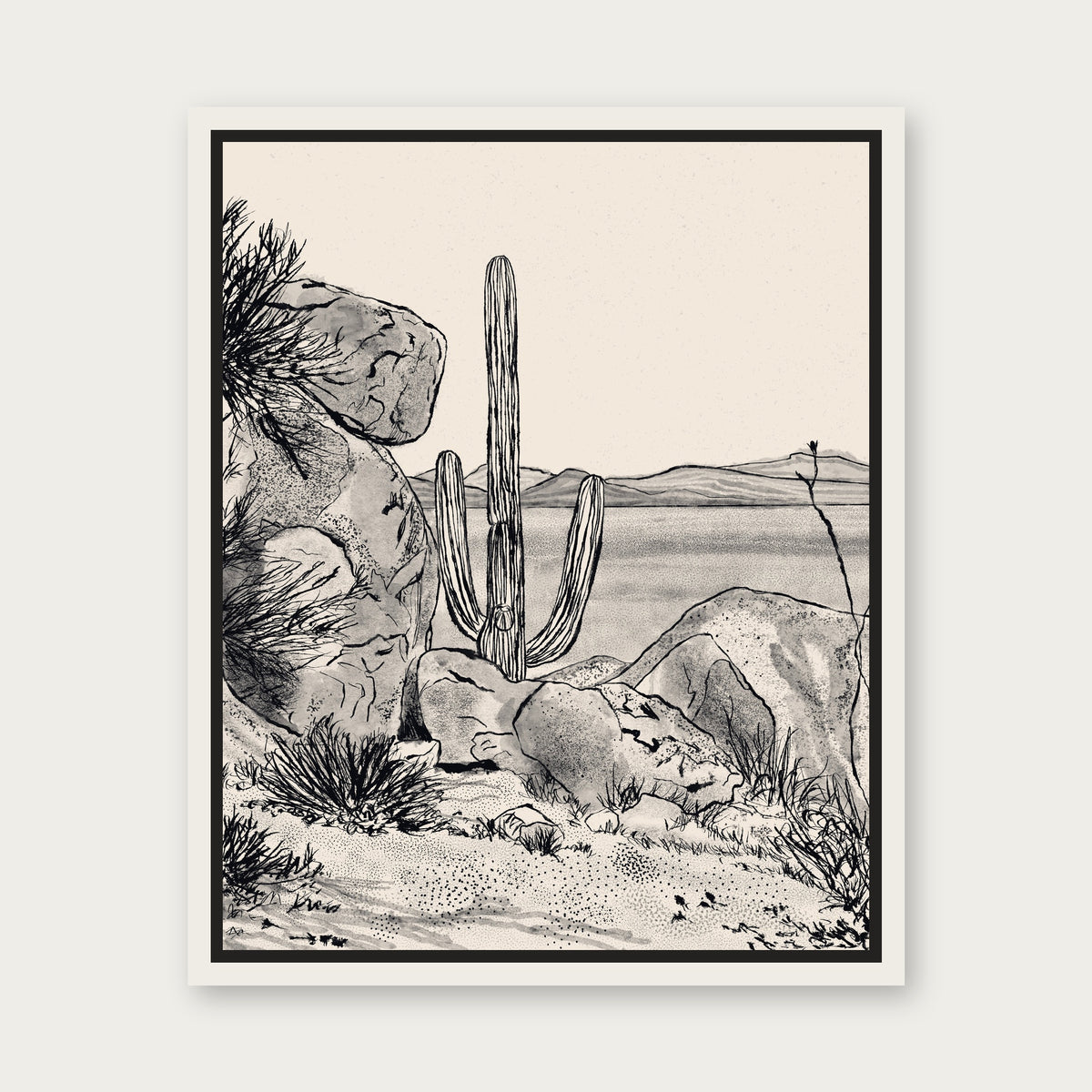 Out There Floating Frame Canvas - White floating frame