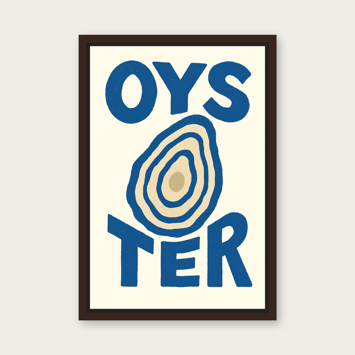 Oyster Framed Floating Frame Canvas - Espresso floating frame
