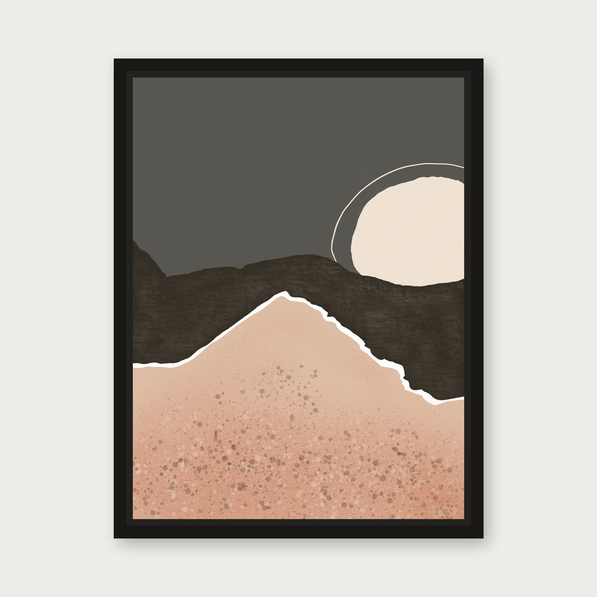 Palm Springs 2 Floating Frame Canvas - Black floating frame