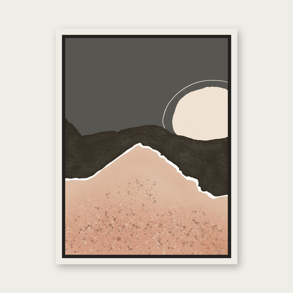 Palm Springs 2 Floating Frame Canvas - White floating frame