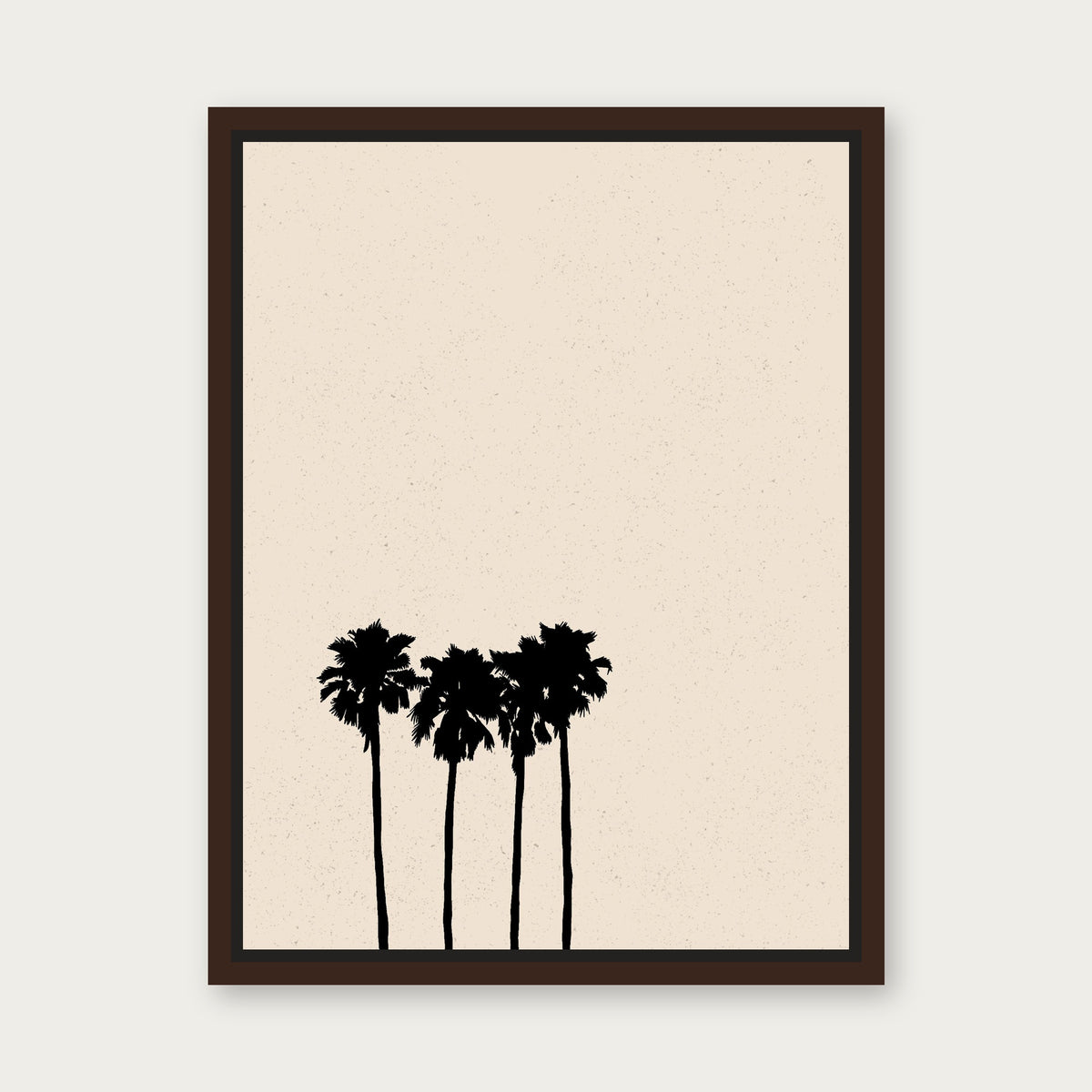 Palms 2 Floating Frame Canvas - Espresso floating frame