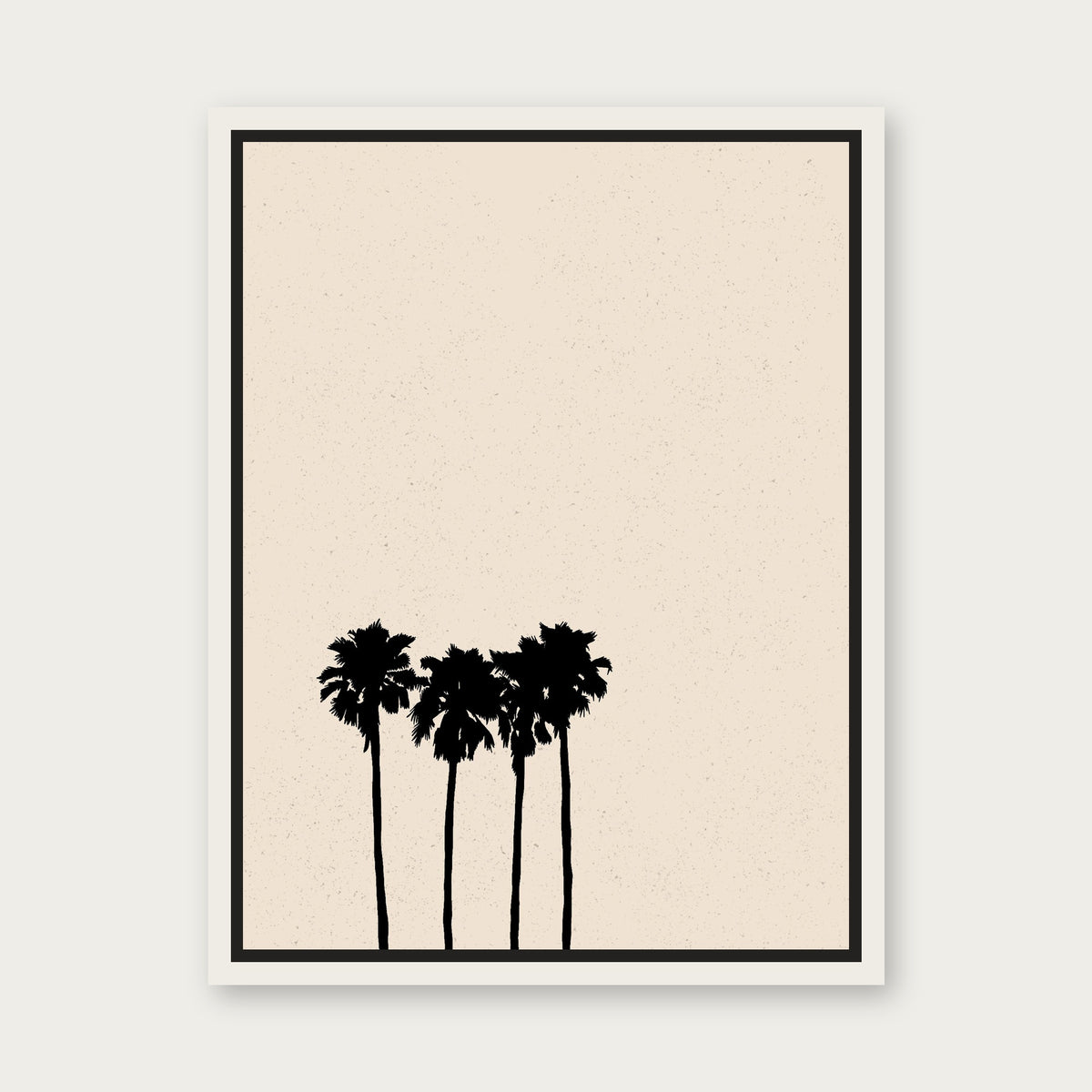 Palms 2 Floating Frame Canvas - White floating frame