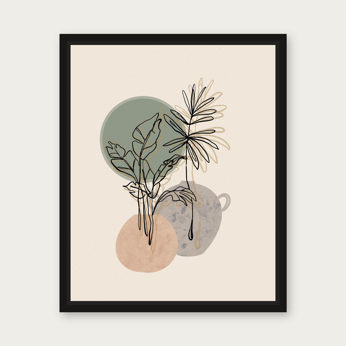 Paradise 1 Floating Frame Canvas - Black floating frame