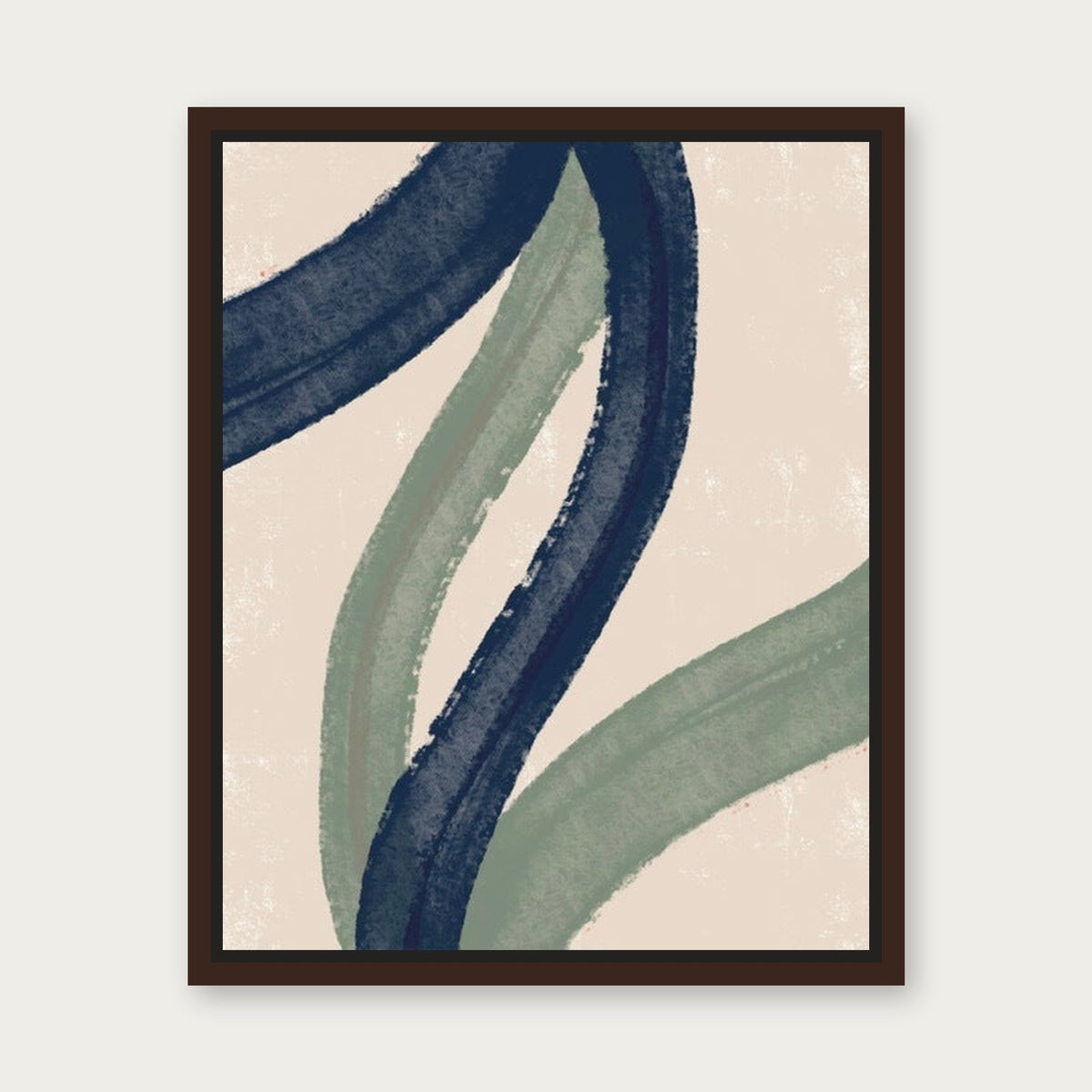 Passing Lane Blue Floating Frame Canvas - Espresso floating frame