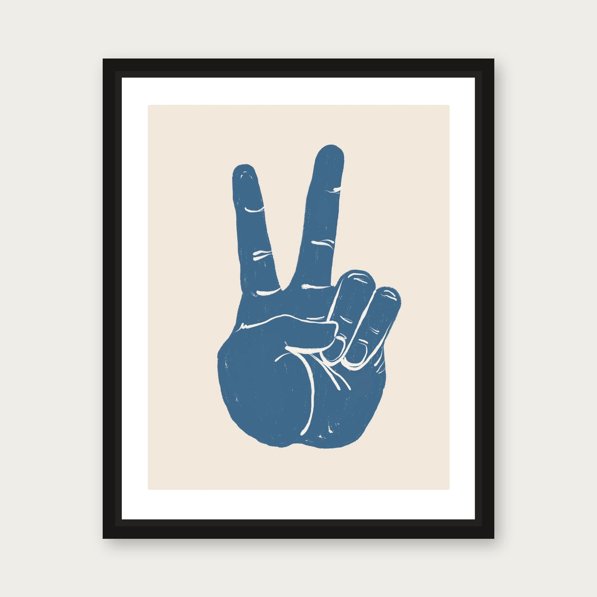 Peace Floating Frame Canvas - Black floating frame