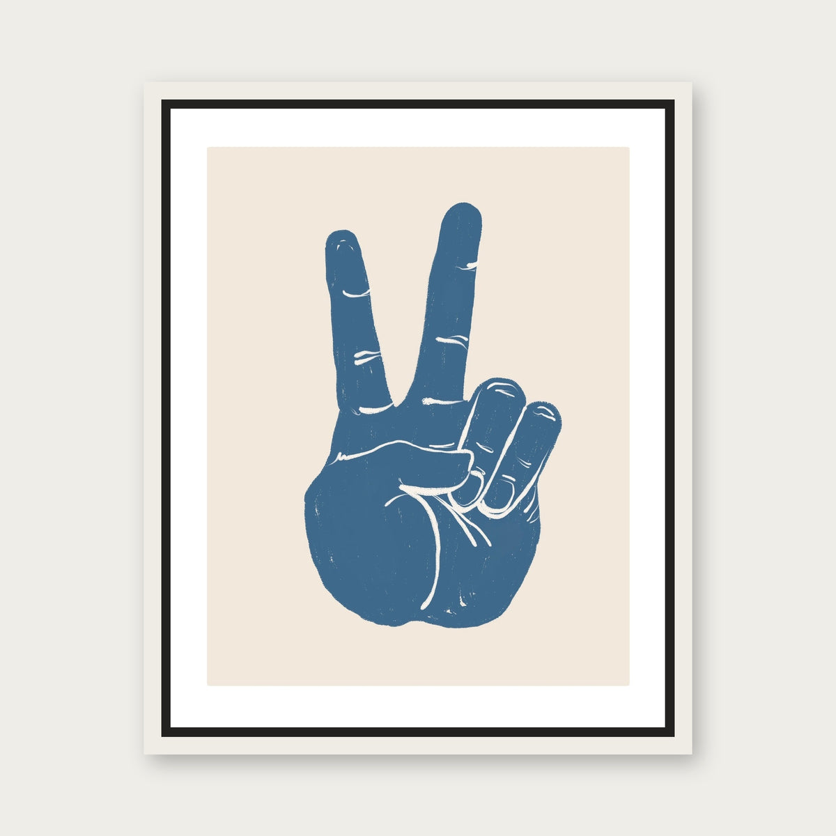 Peace Floating Frame Canvas - White floating frame