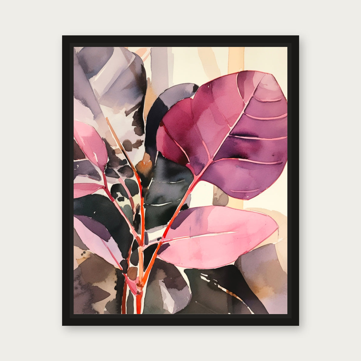 Pink Rubber Floating Frame Canvas - Black floating frame