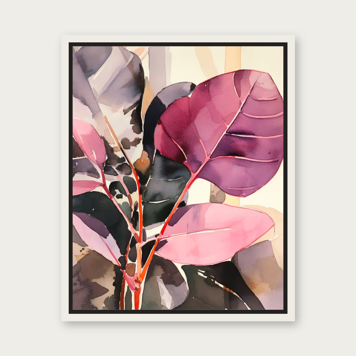 Pink Rubber Floating Frame Canvas - White floating frame
