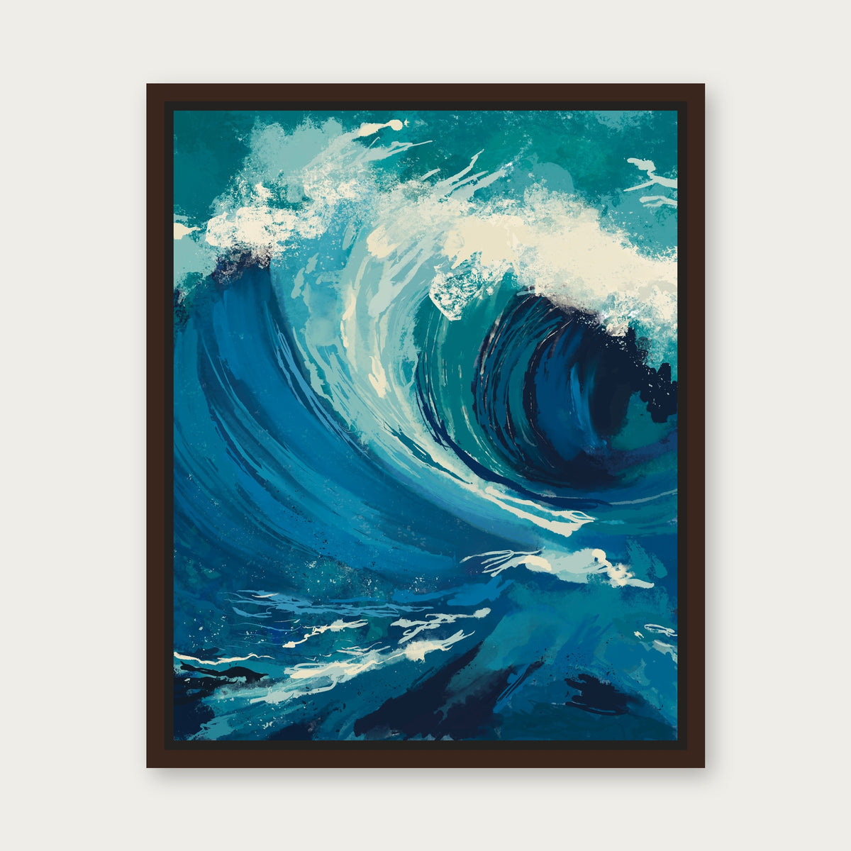 Point Break Floating Frame Canvas - Espresso floating frame