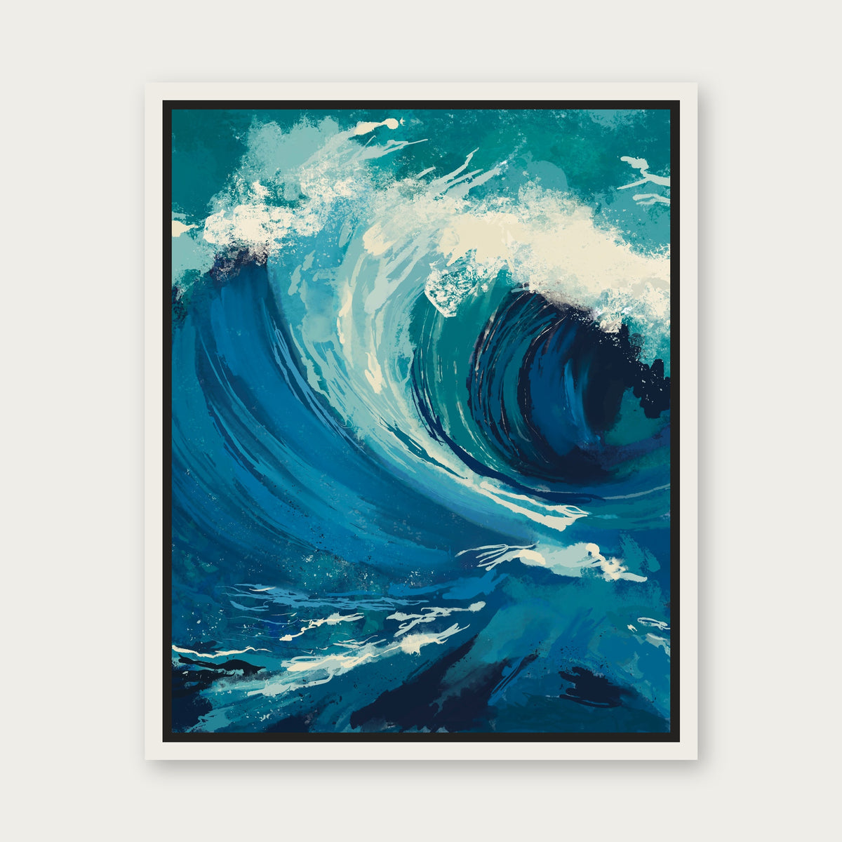 Point Break Floating Frame Canvas - White floating frame