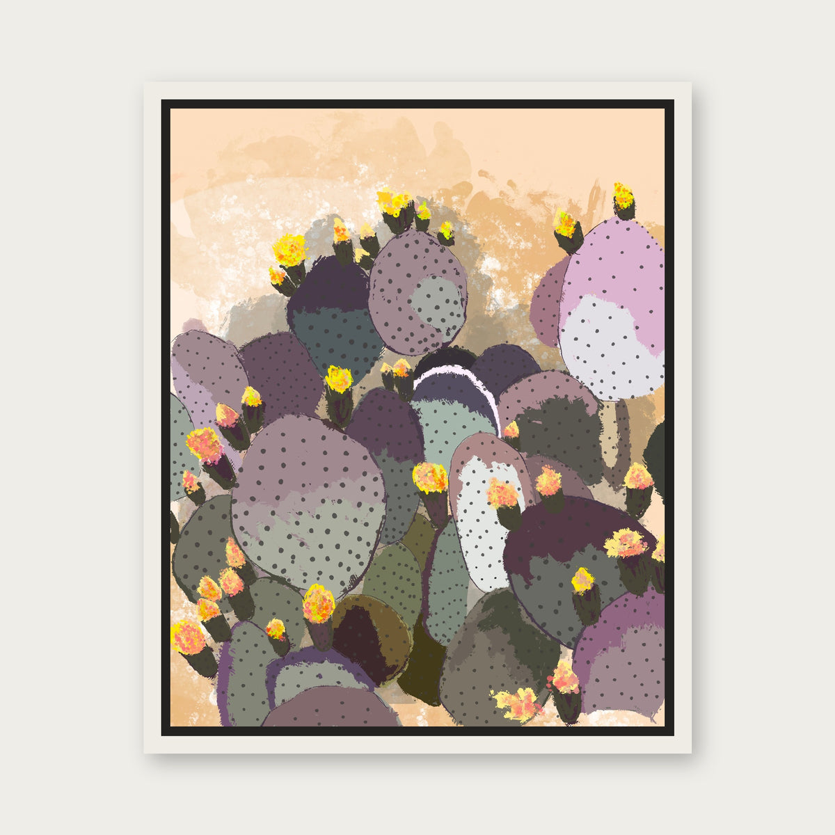 Prickly Floating Frame Canvas - White floating frame