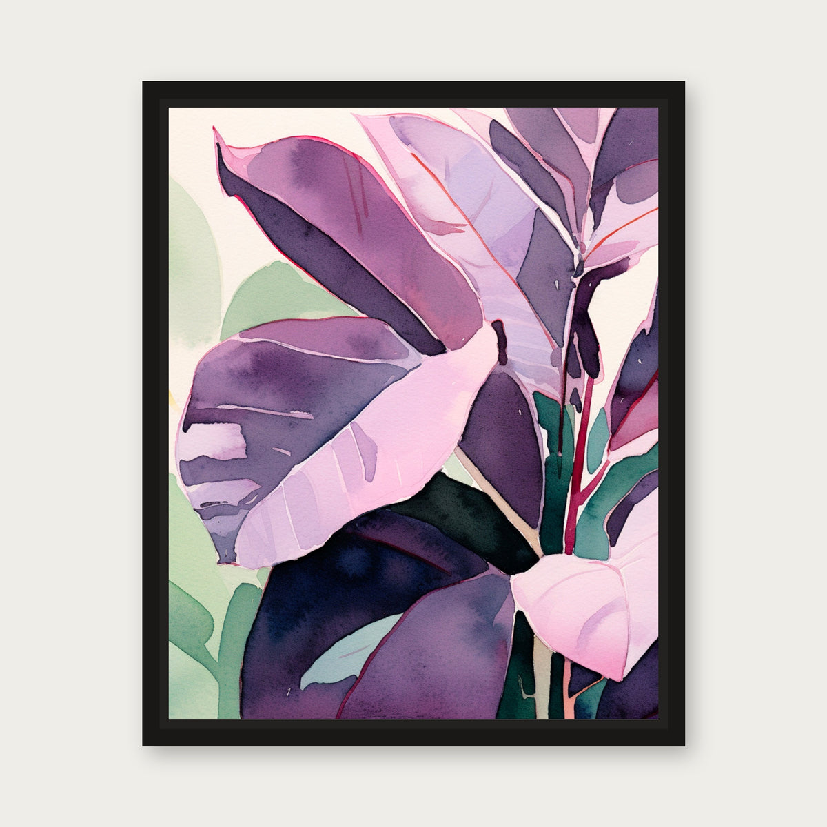 Purple Blush Floating Frame Canvas - Black floating frame