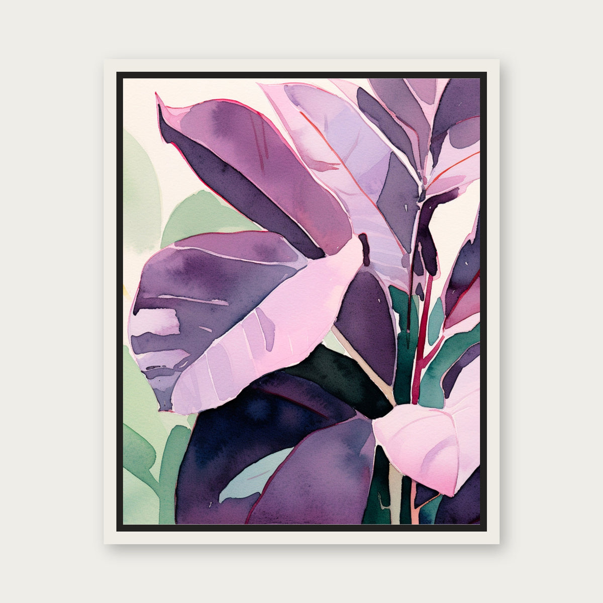 Purple Blush Floating Frame Canvas - White floating frame
