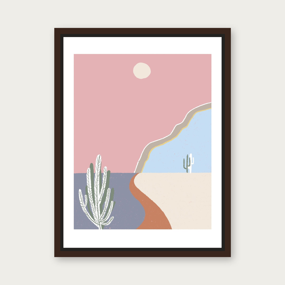 Rendezvous Floating Frame Canvas - Espresso floating frame