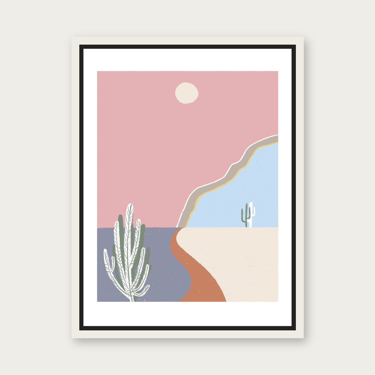 Rendezvous Floating Frame Canvas - White floating frame
