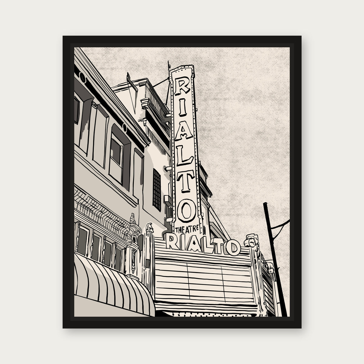 Rialto South Pasadena Floating Frame Canvas - Black floating frame