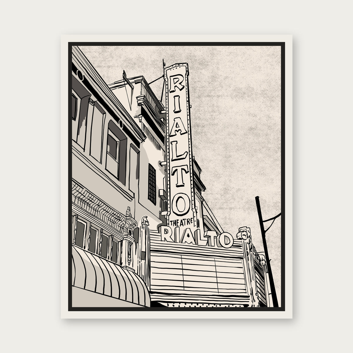 Rialto South Pasadena Floating Frame Canvas - White floating frame